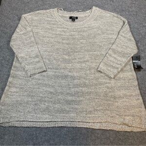 NWT A.N.A. Sweater Marled Gray W Tiny Sequin Women’s XL Sparkle